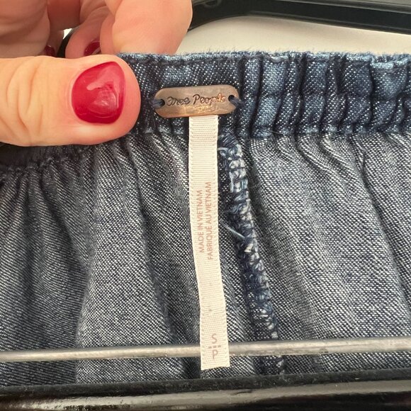 Free People Denim Elastic Flowy Mini Dress - Picture 5 of 6